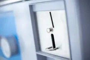 a close-up of a coin slot